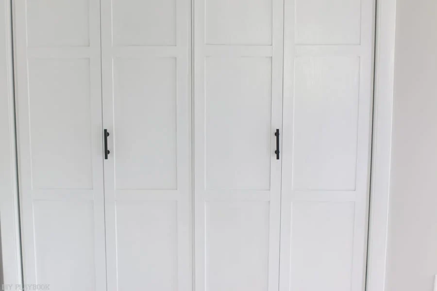 These closet doors are almost unrecognizable from their prior look