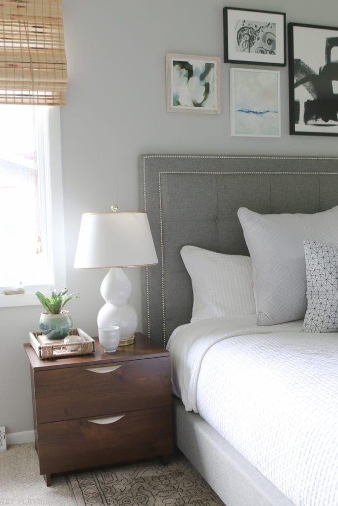 The nightstand looks perfect in this spot with the bed