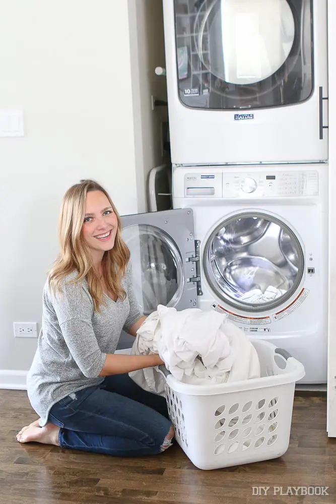 Our new Maytag appliances made laundering the bedding a breeze!