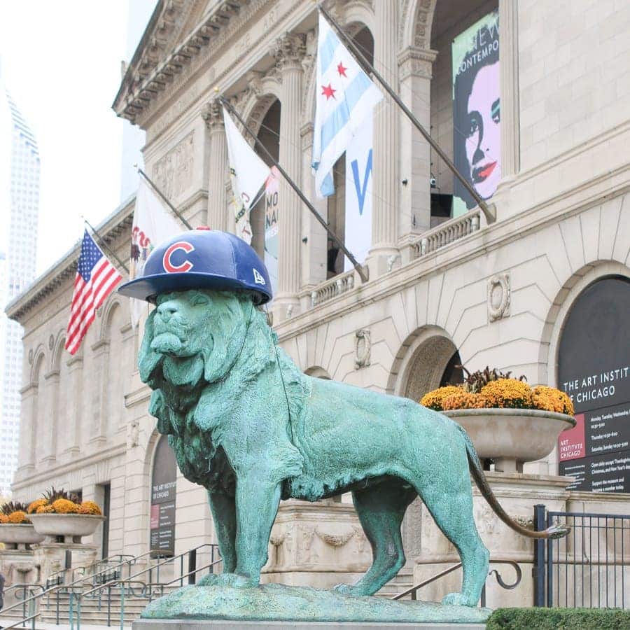  These charming lions stand outside of the Art Institute of Chicago.