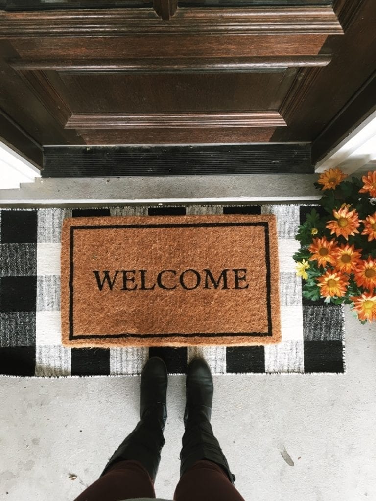 Adding a new doormat is one of the 7 ways to cozy up your home for fall!