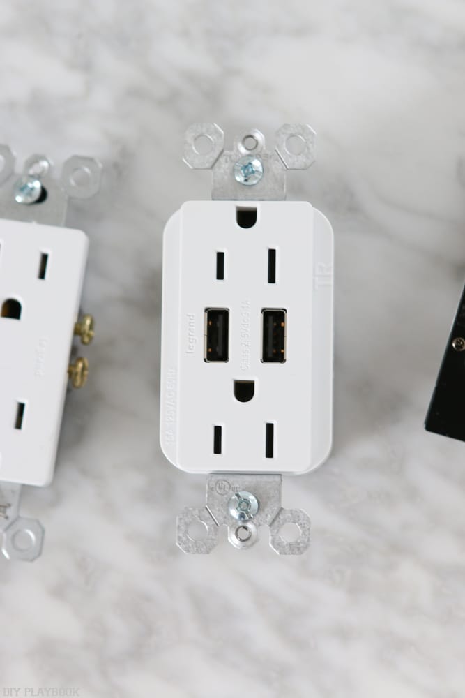 outlet for USB port in the kitchen