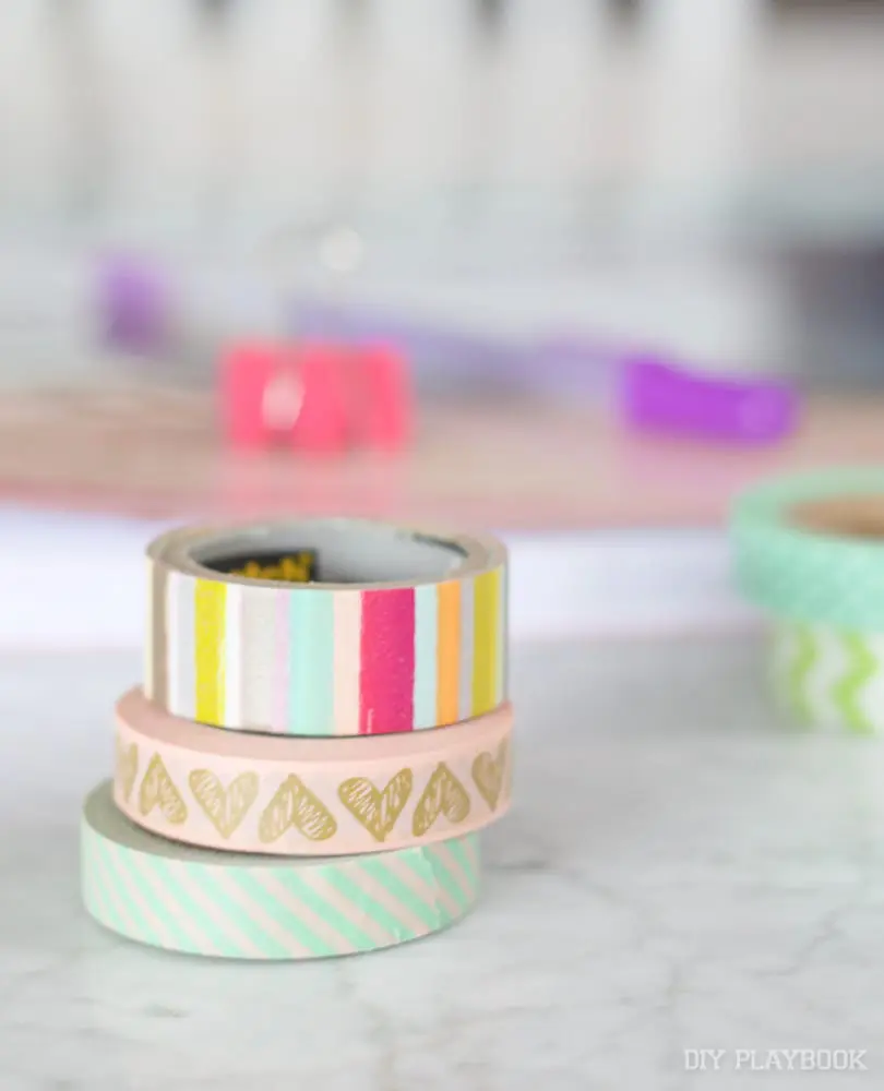 Use different colors of washi tape to identify different types of events