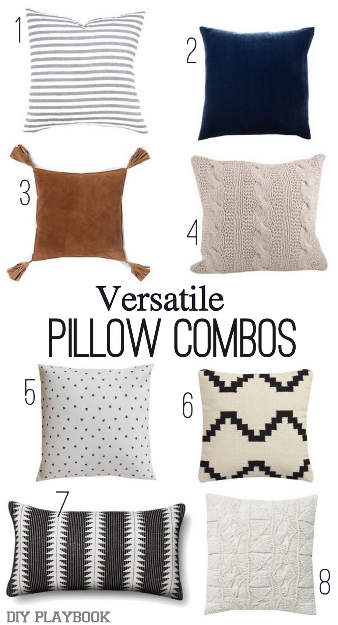Mix and match pillows for your home