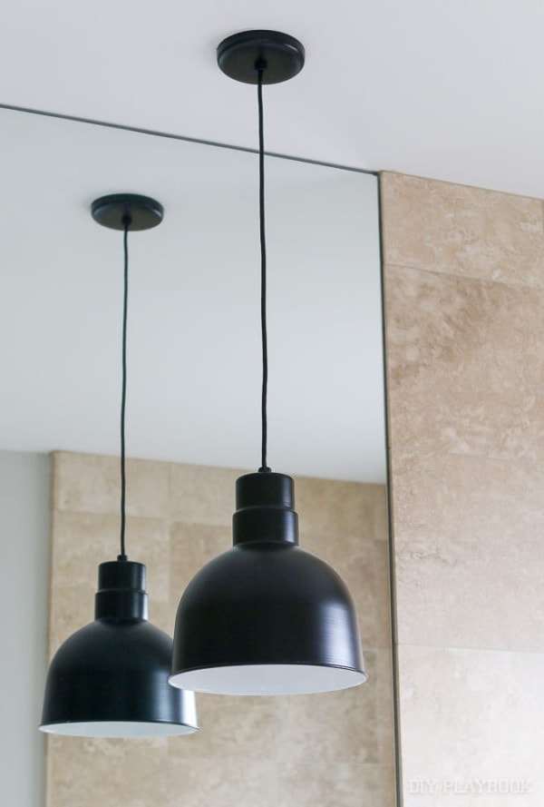 Contemporary Pendant Lights in our Master Bathroom | The DIY Playbook