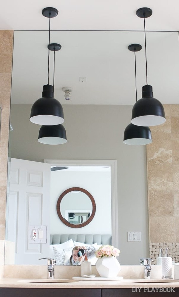 Contemporary Pendant Lights in our Master Bathroom | The DIY Playbook