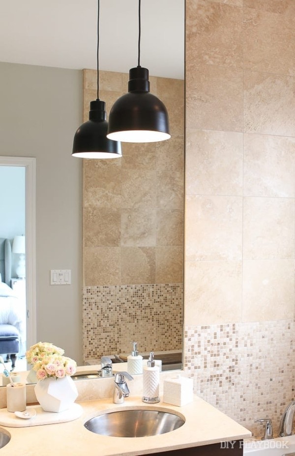 Contemporary Pendant Lights in our Master Bathroom | The DIY Playbook