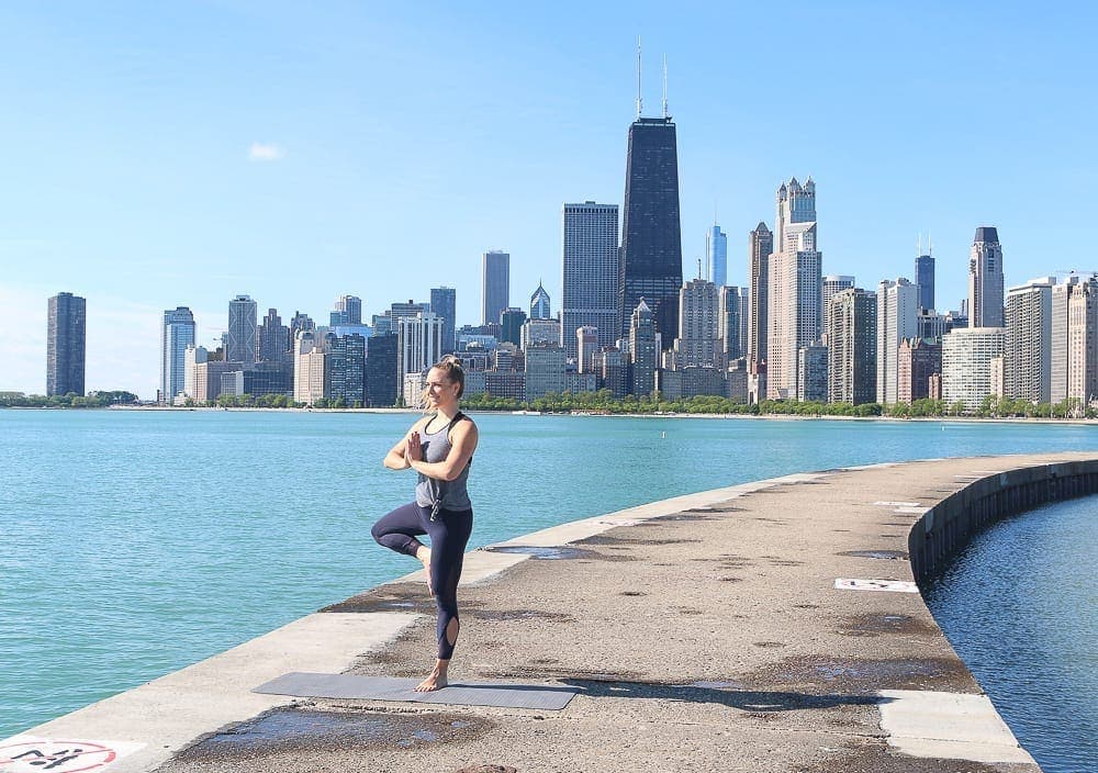 Is there a better place to do yoga than overlooking beautiful Chicago?