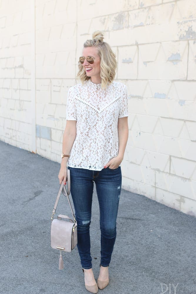 Nordstrom Anniversary Sale Ivory Lace Blouse