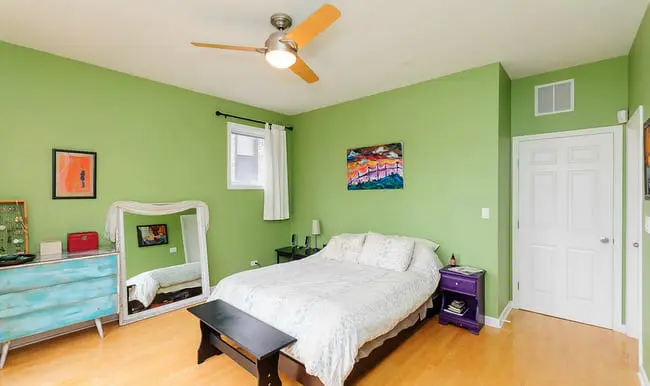 green master bedroom