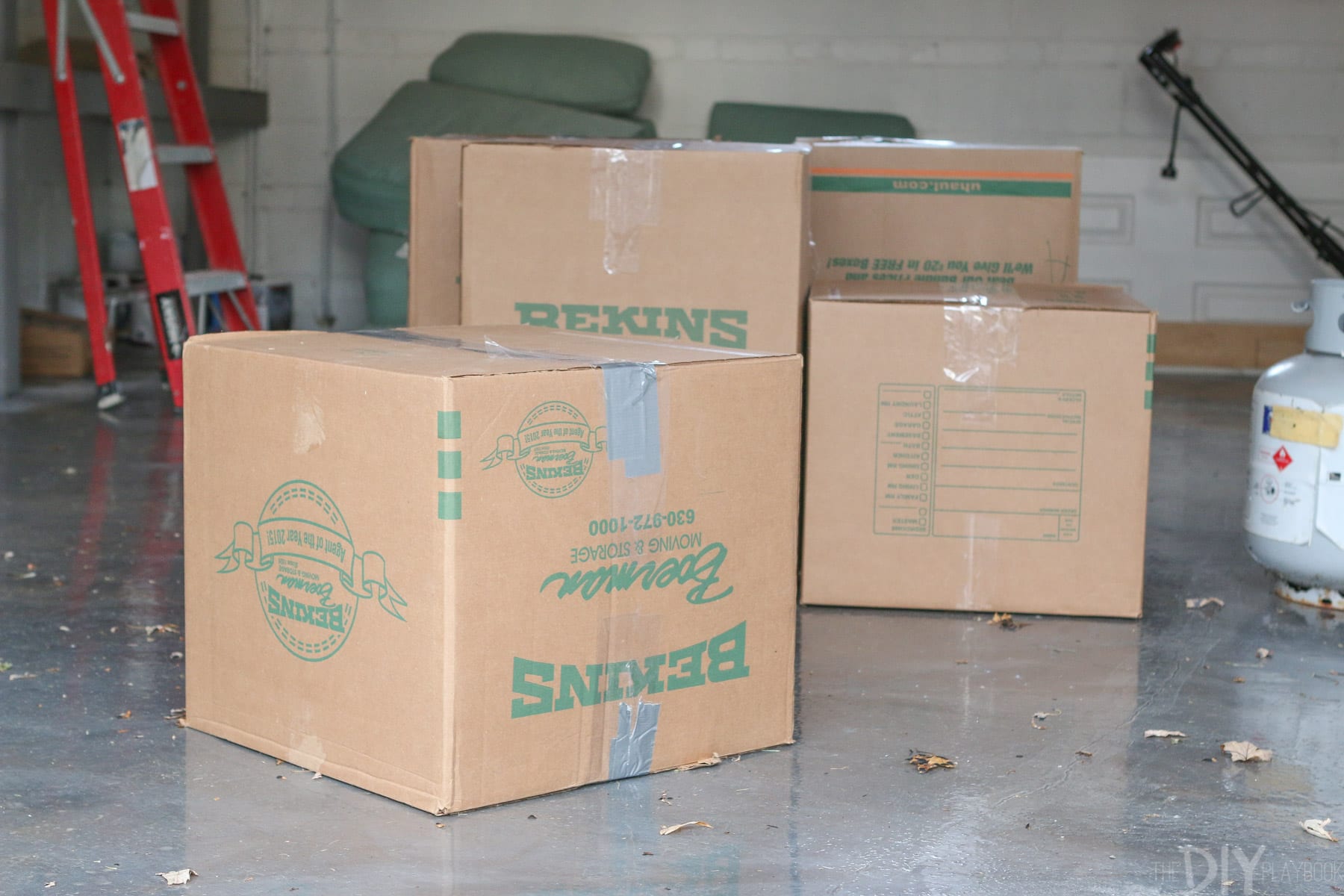 Moving boxes in the garage
