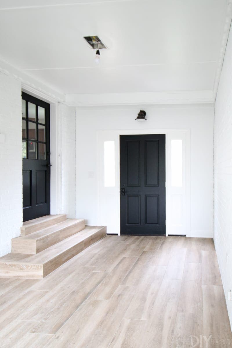 Black and white mudroom makeover
