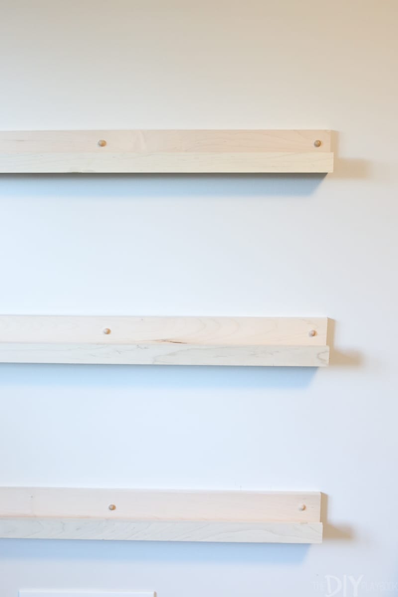 installing three DIY book ledges