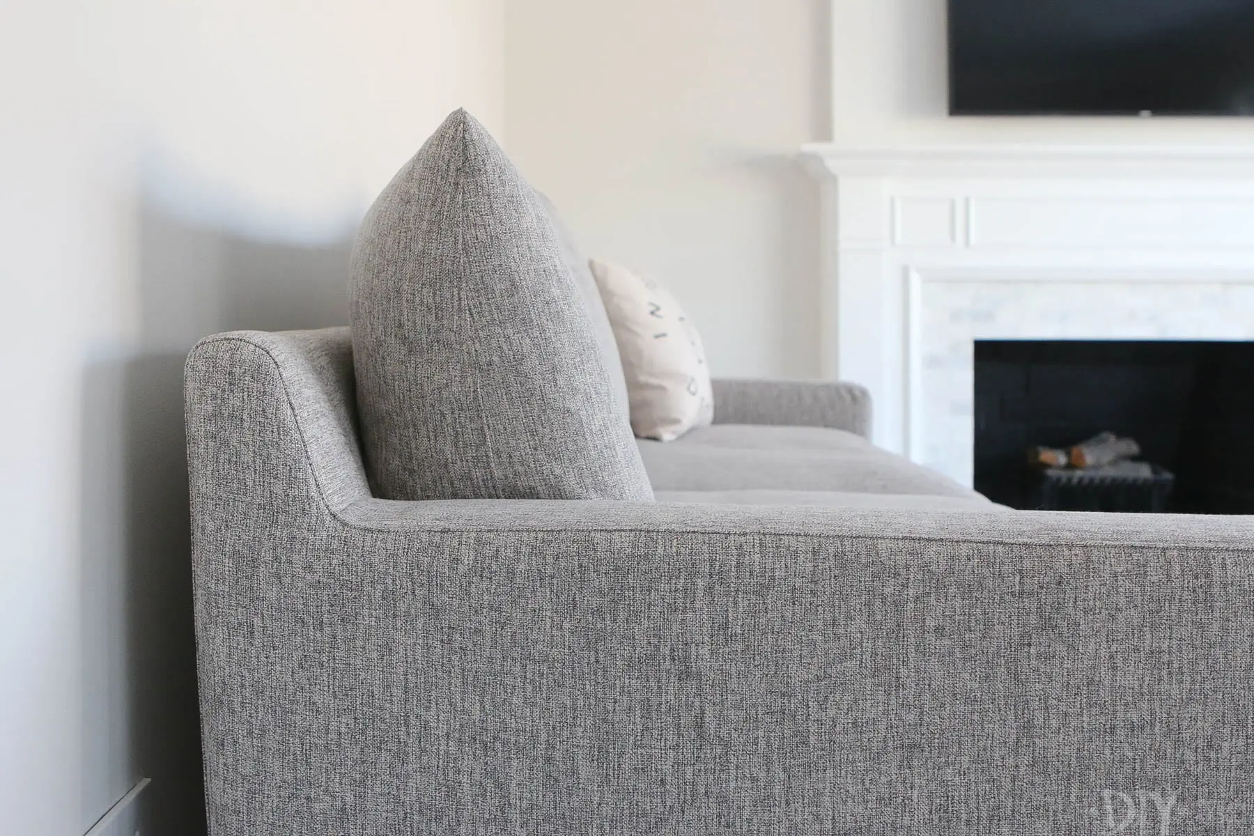 Interior Define's Sloan Sofa in Gray Fabric