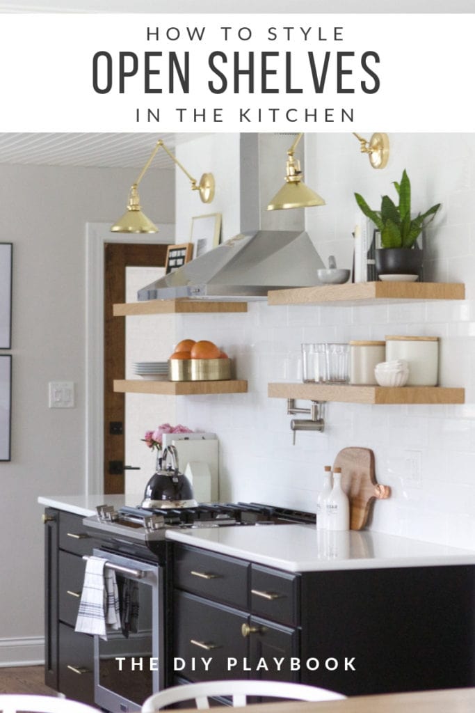 how to style open shelves in the kitchen