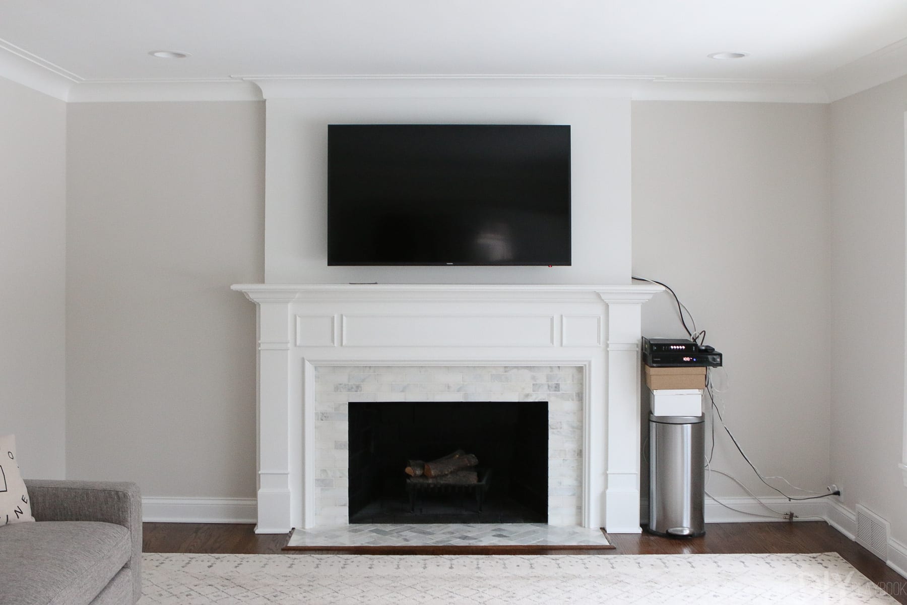 White Built Ins Around The Fireplace Before And After Diy Playbook