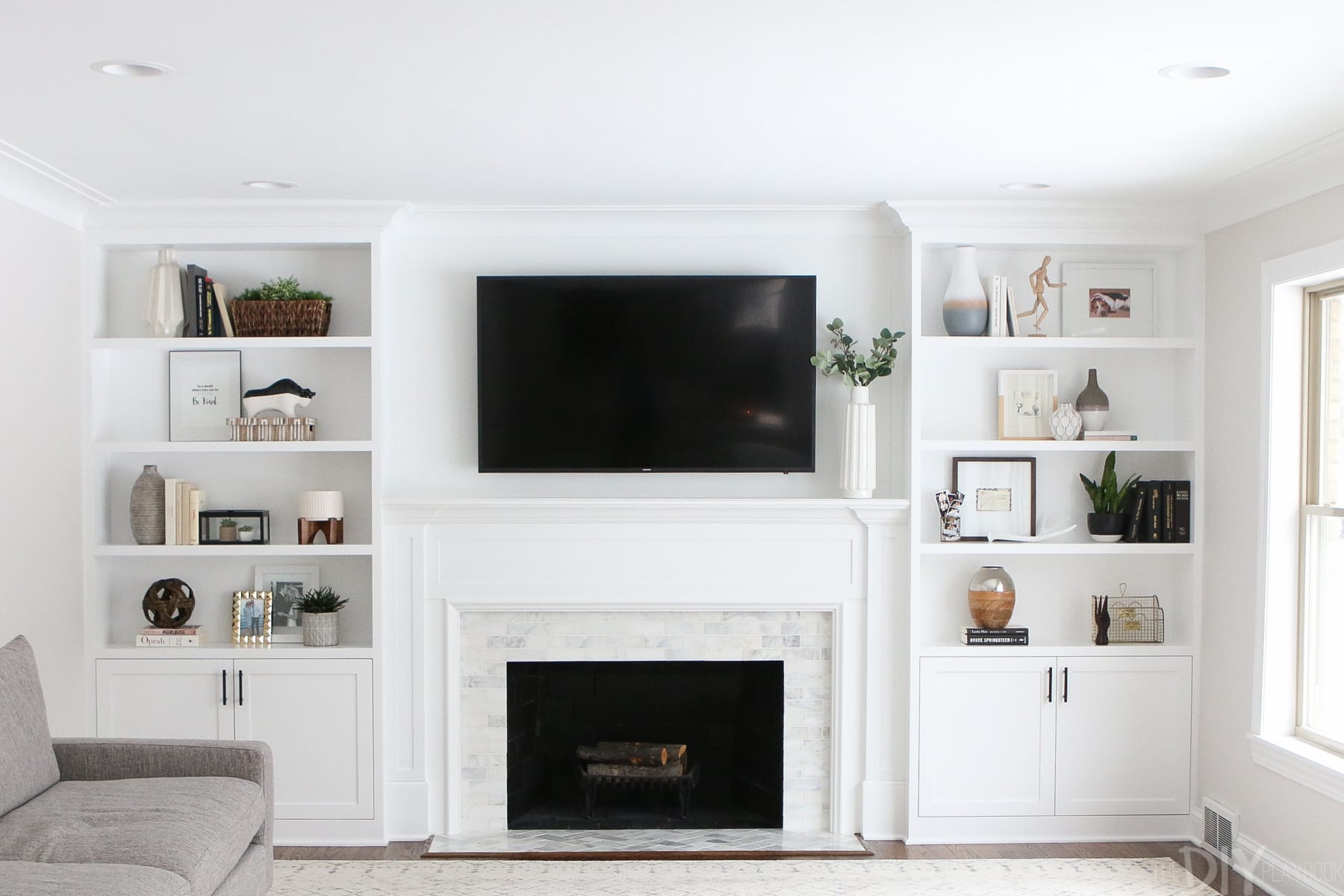 Updating A White Marble Tile Fireplace