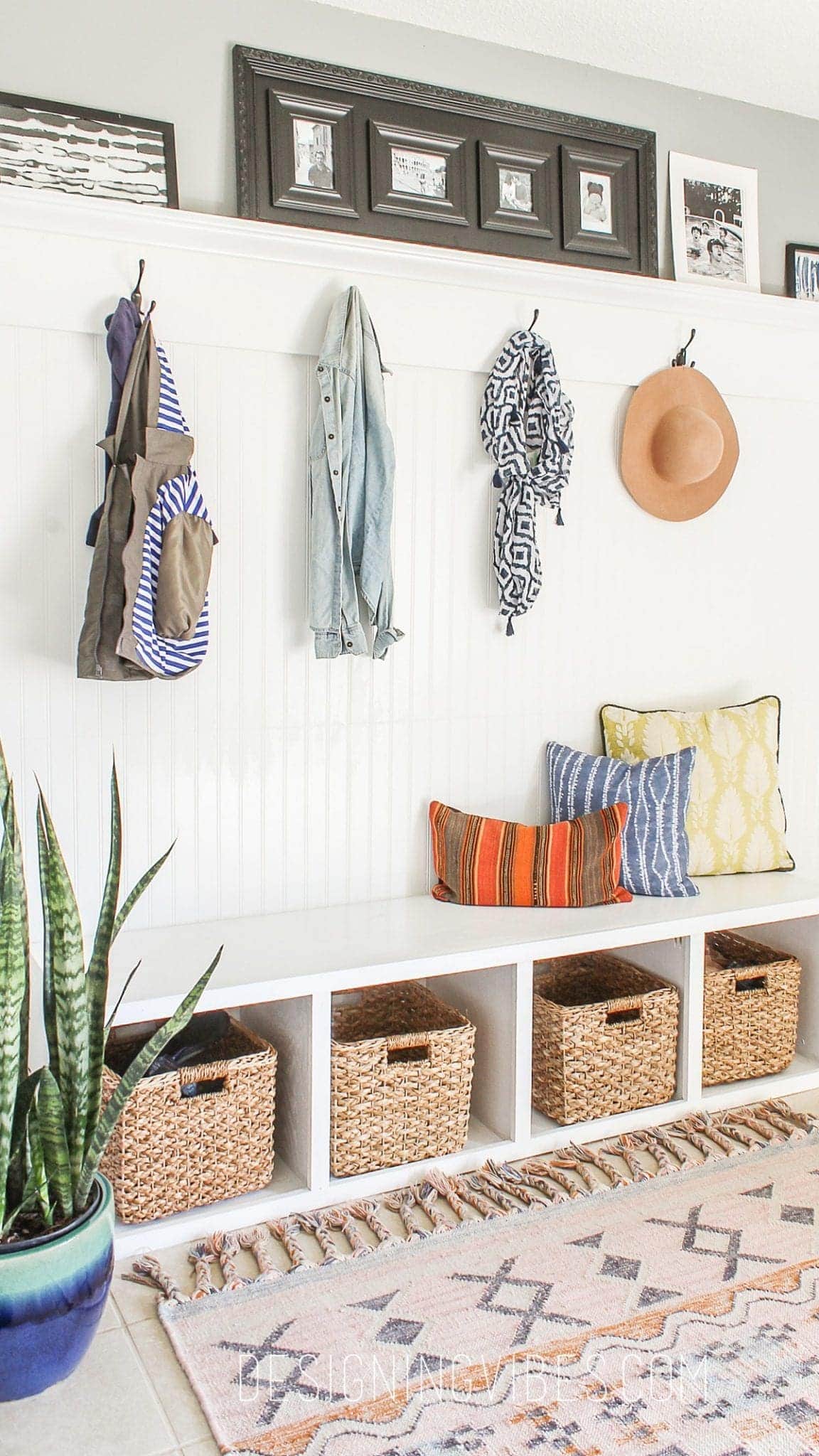 How to make a mudroom space from Designing Vibes