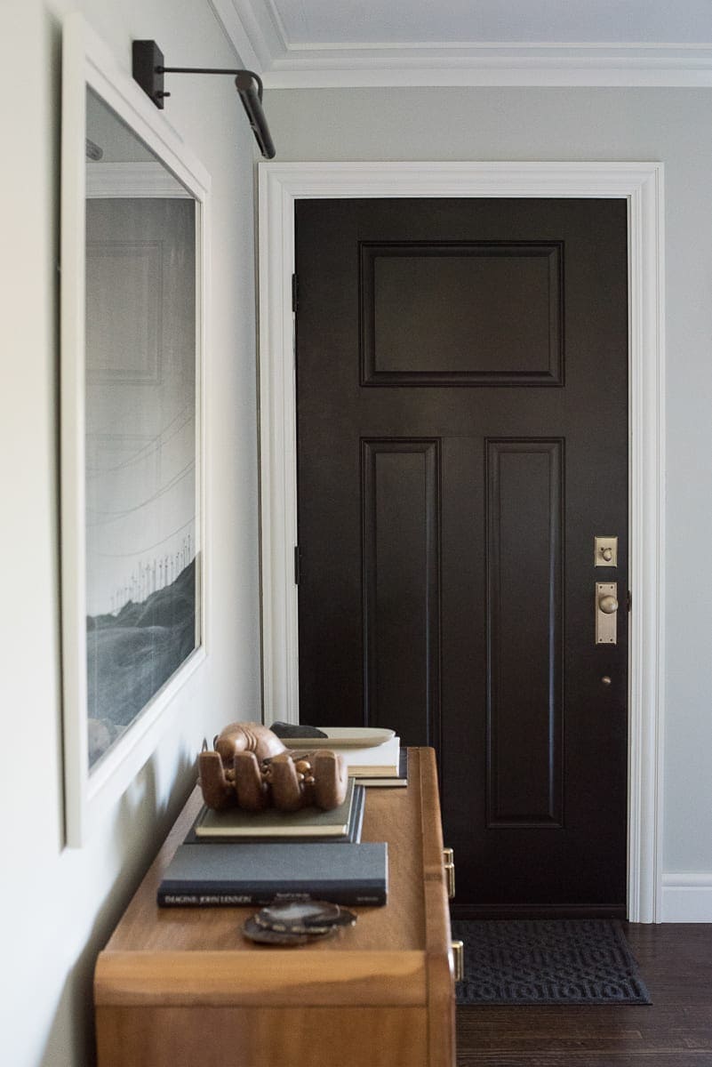 Paint the inside of your door black for a moody look!