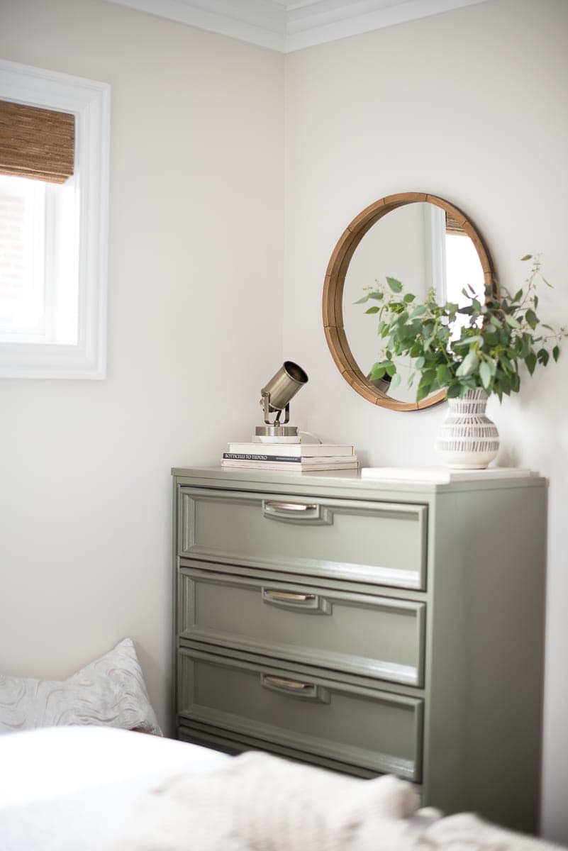 Green dresser in the guest room from the blog Room for Tuesday.
