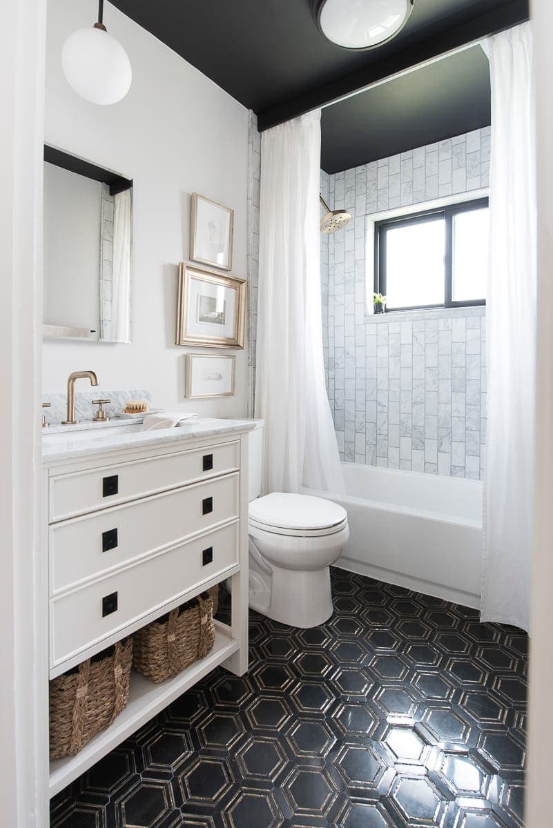 Bathroom renovation and makeover from the blog, Room for Tuesday. 