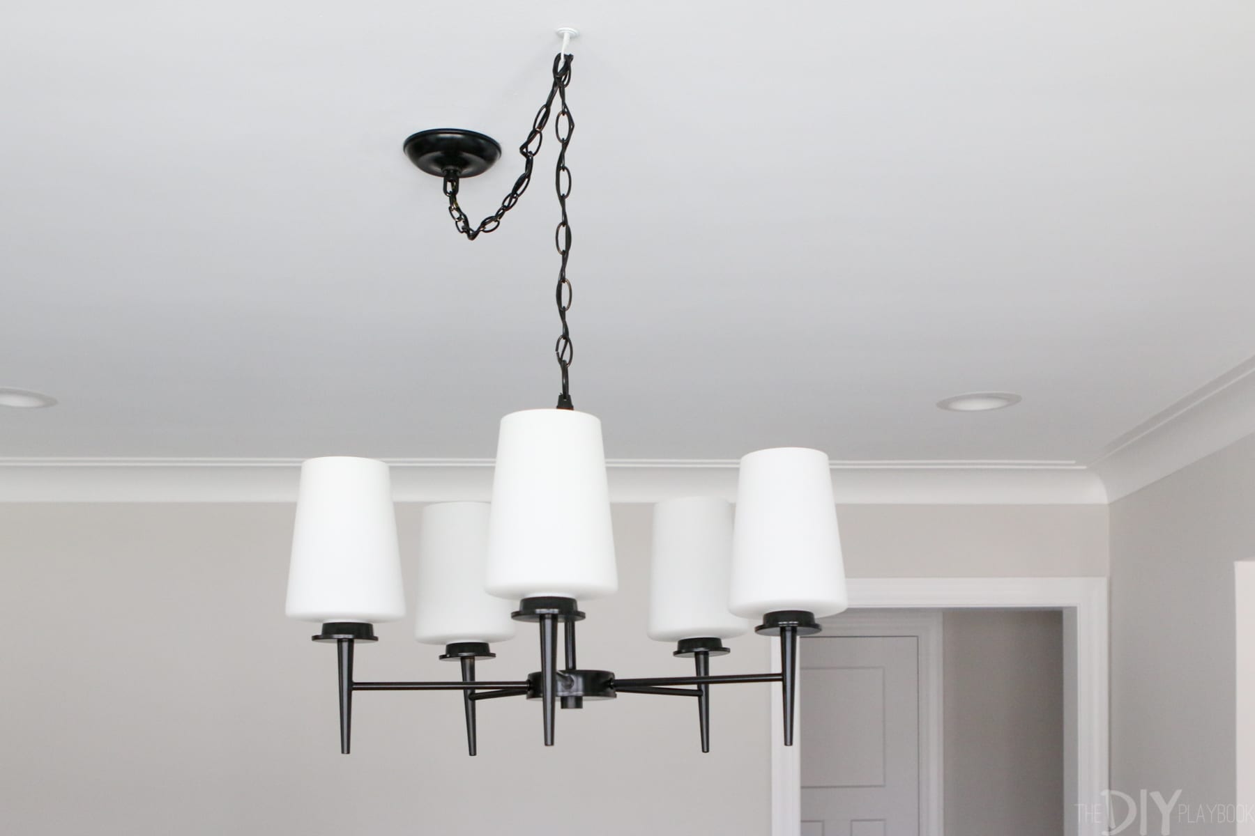Spray Painting A Light Fixture Black, Swag Light Over Kitchen Table