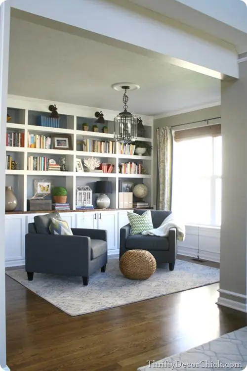 Thrifty Decor Chick's built-in library space