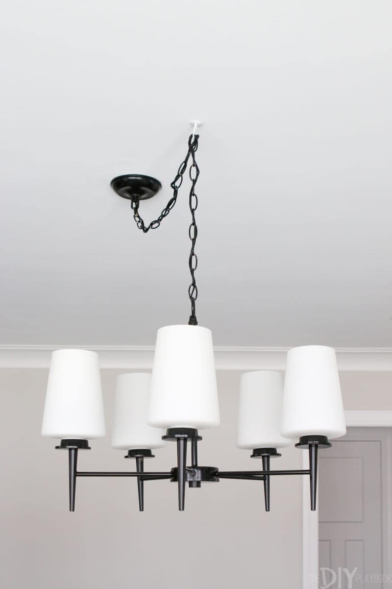 Spray Painting A Light Fixture Black, How To Swag A Lamp