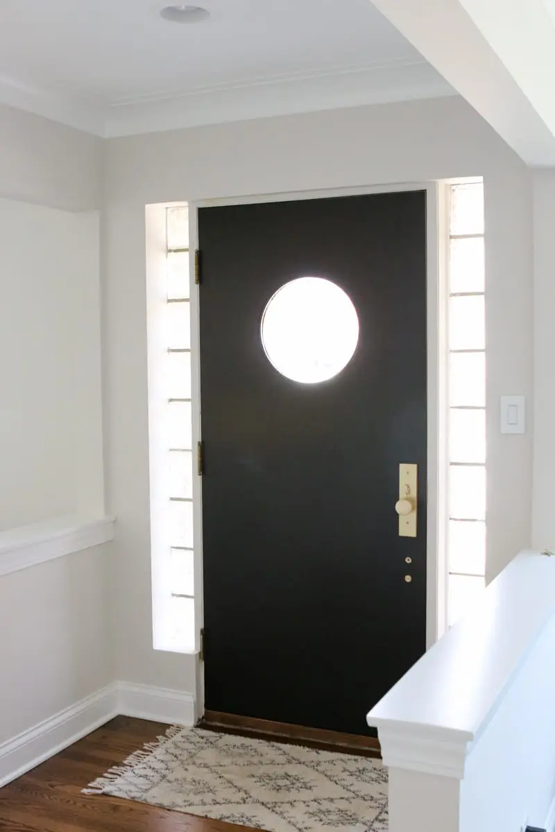 A Black Front Door with Satin Brass Hardware The DIY