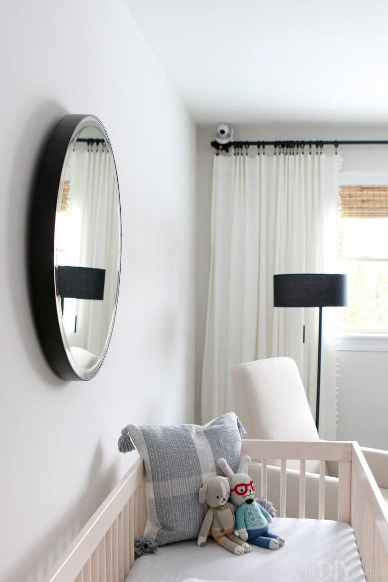 Adding black accents in a neutral nursery looks great. 