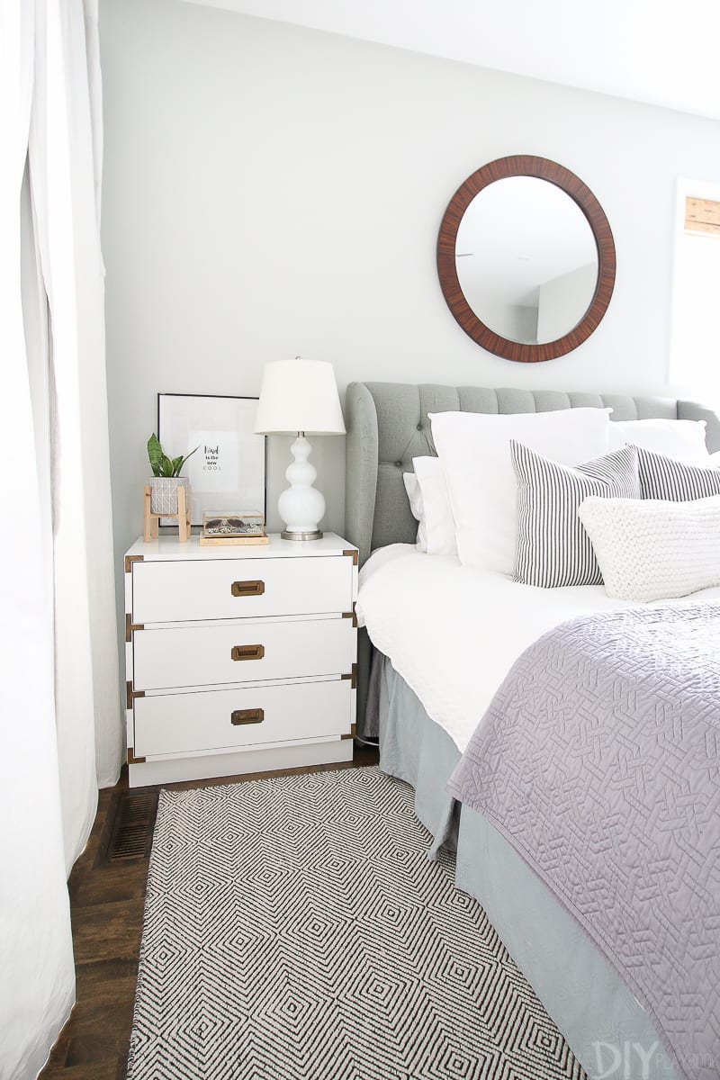 Choose the right sized nightstand when decorating your bedroom