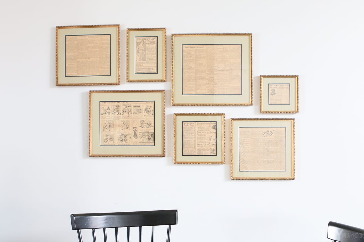 Tips and tricks to hang a gallery wall of gold frames