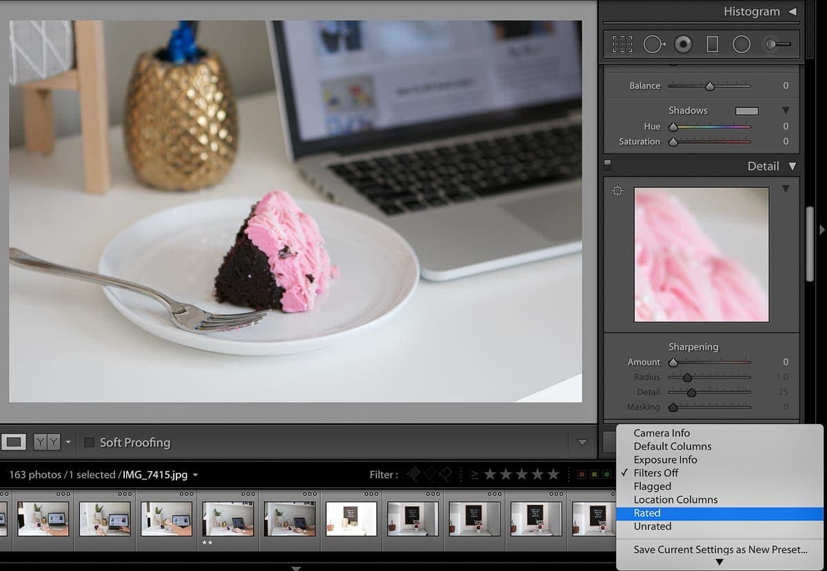 How to set the rating on photos in Lightroom
