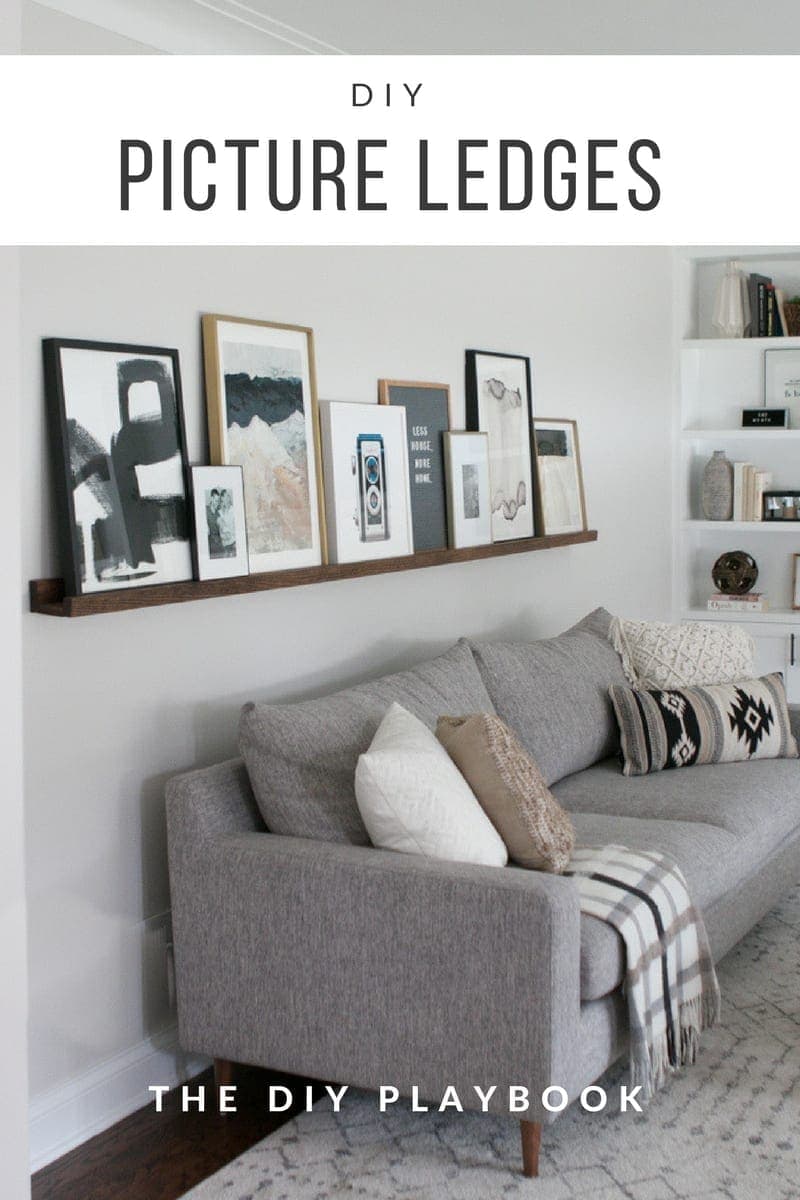 How to build DIY picture ledges so you can display art in your family room. 