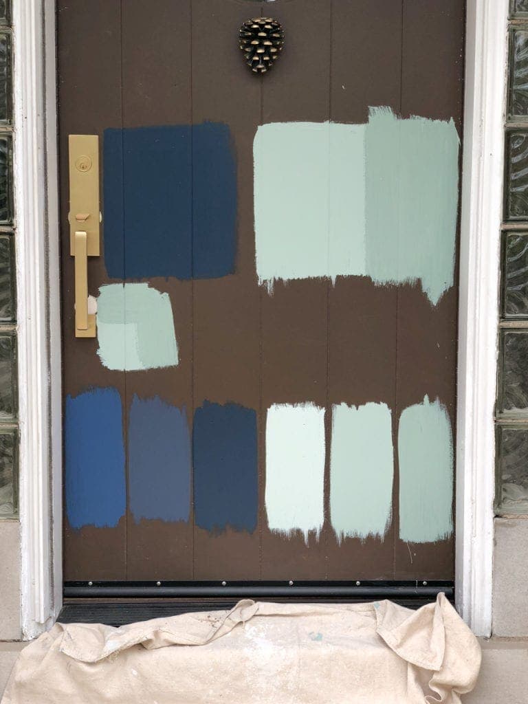 painting samples on front door