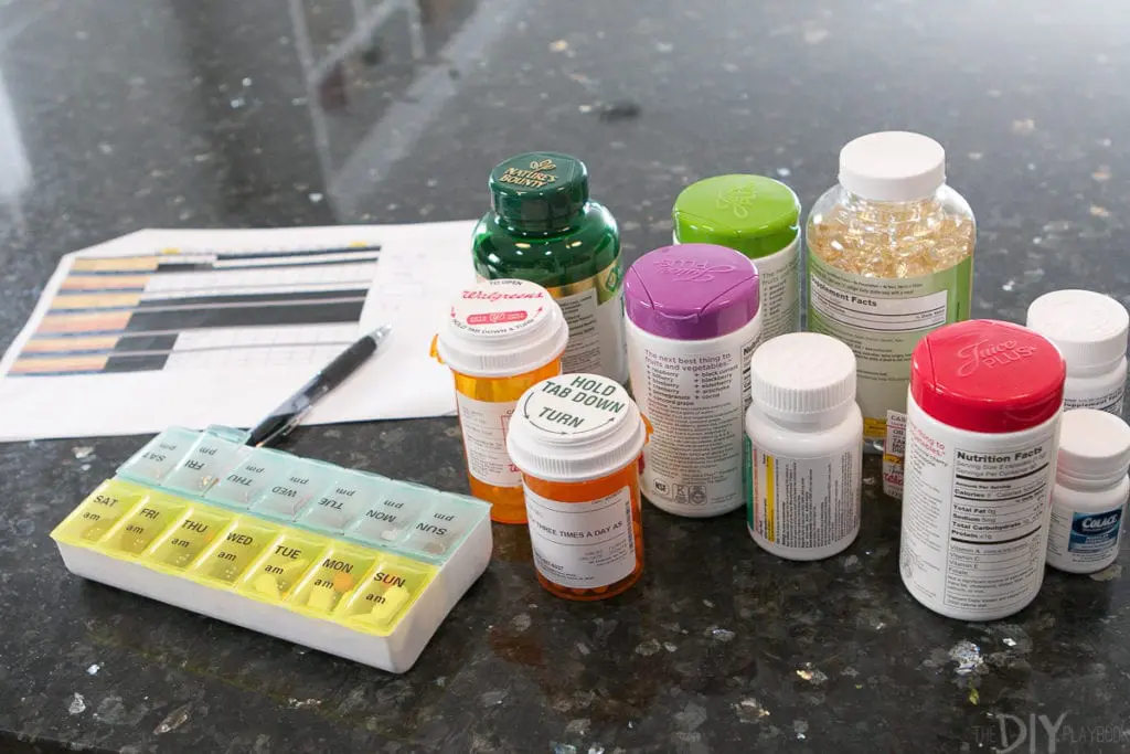 Organizing meds and vitamins for IVF
