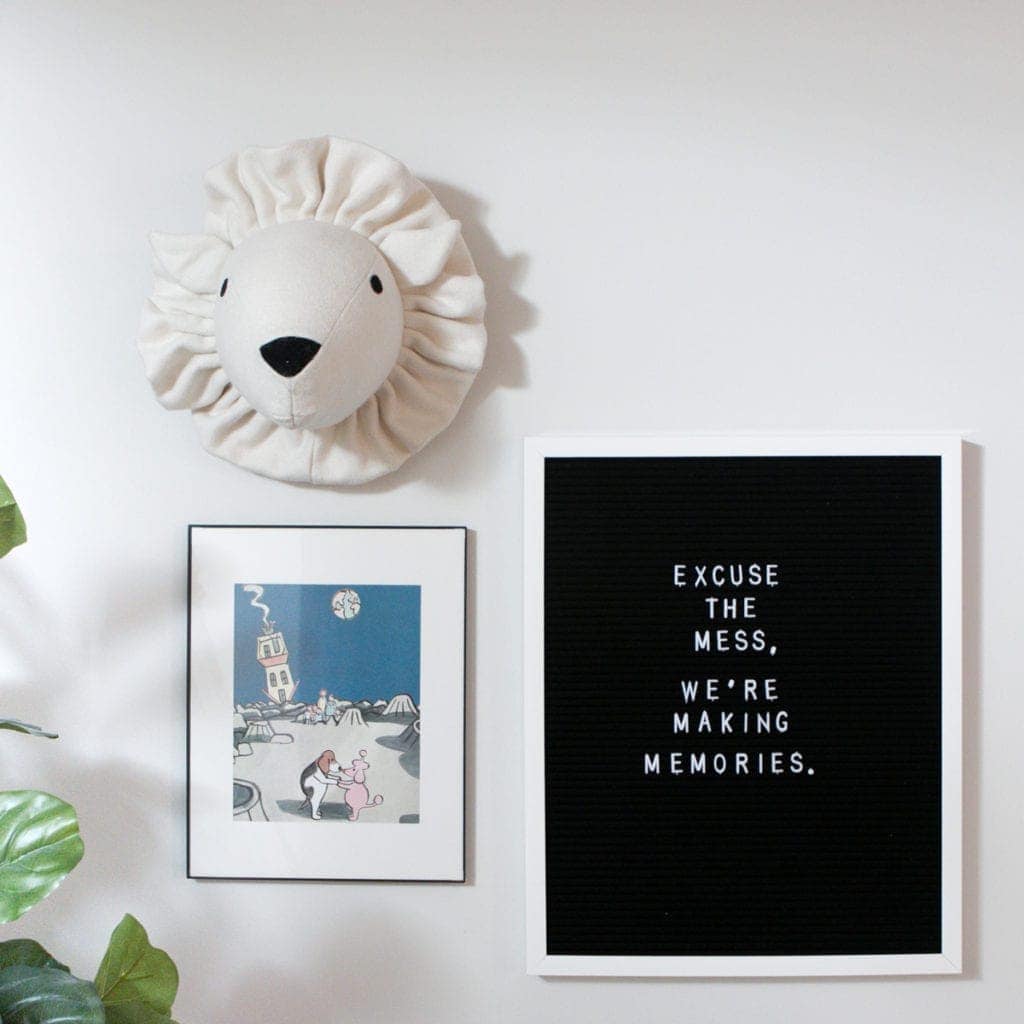 Add a small gallery wall to your organized playroom