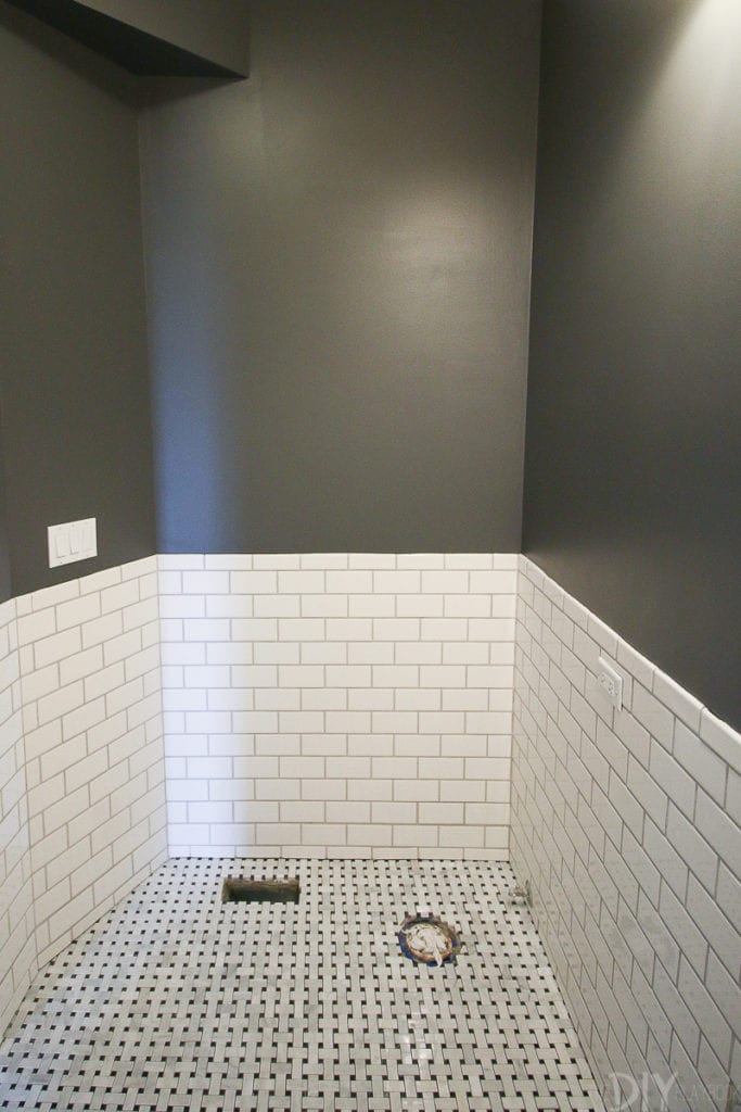 Tips to Paint a Bathroom - Dark Gray Paint Color | The DIY ...