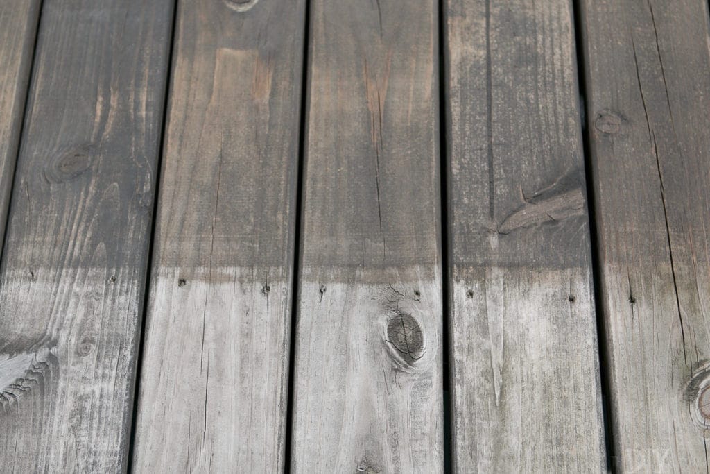 Outdoor rugs an leave marks on your wood. Be sure to powerwash to get the dirt off