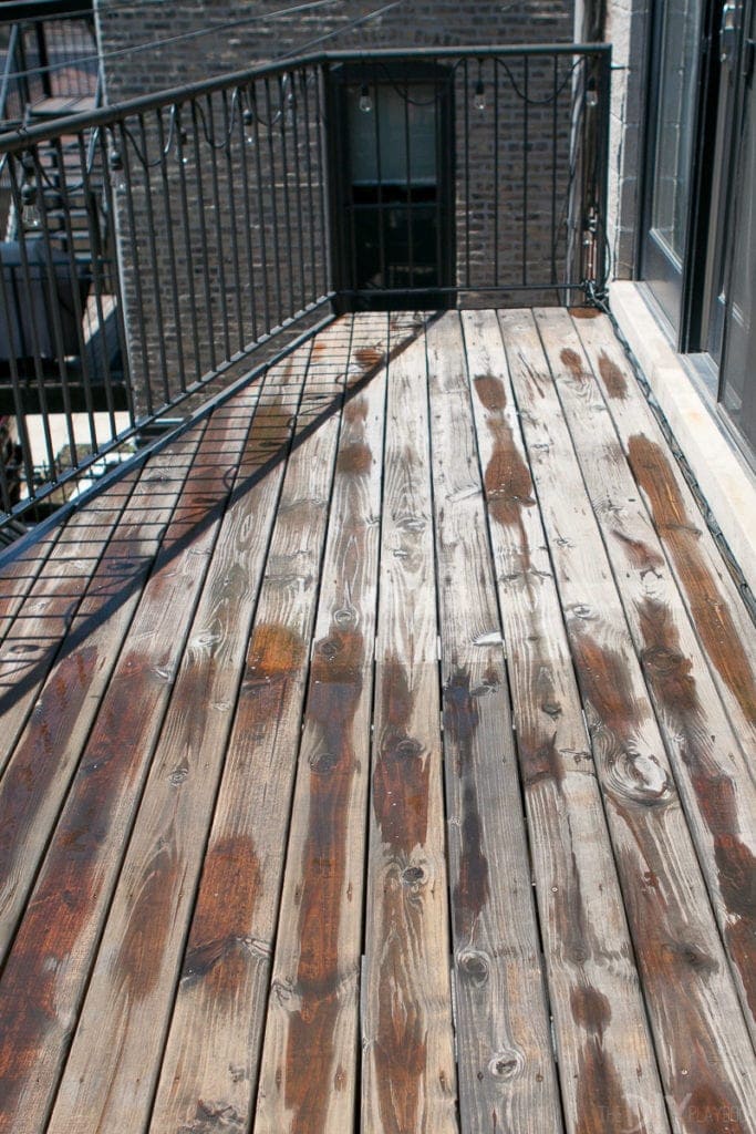 Deck drying after being cleaned