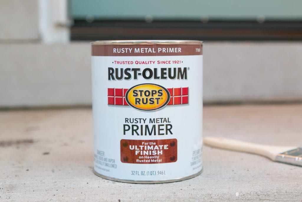using rustoleum primer on an old railing