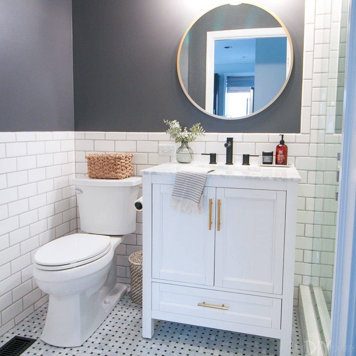 Our bathroom renovation reveal with subway tile