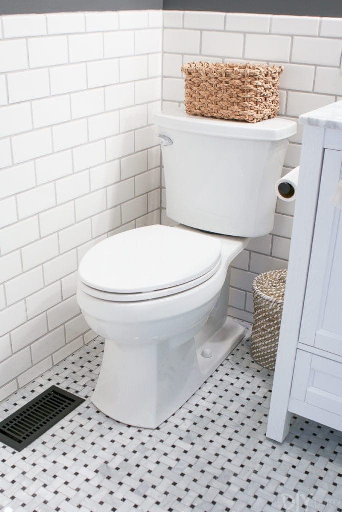Adding a new toilet was an easy part of this bathroom makeover
