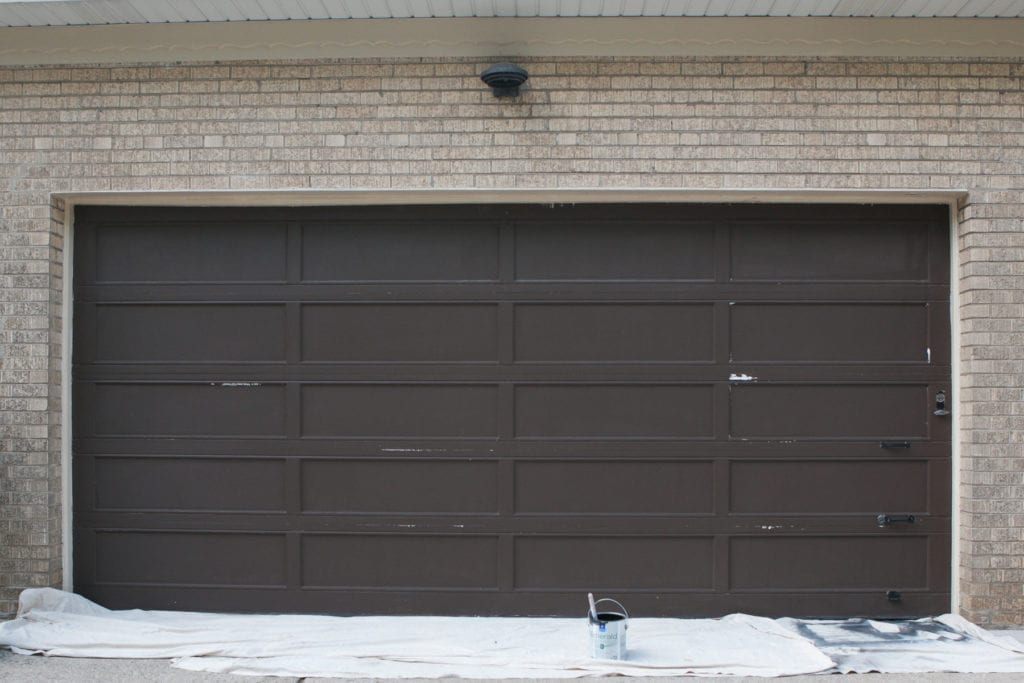 painting a garage door for better curb appeal