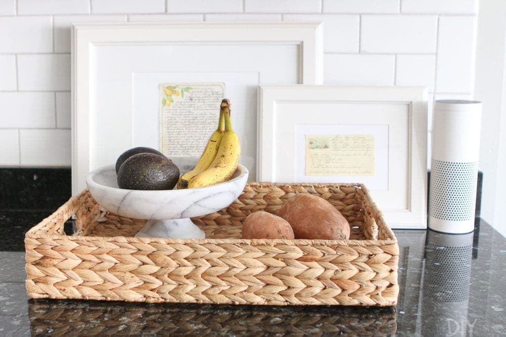 Use a fruit bowl and basket to corral produce