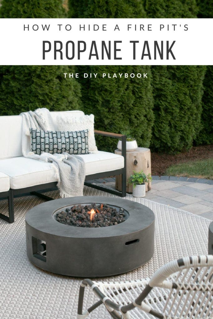 easy tutorial on how to hide a fire pit's propane tank