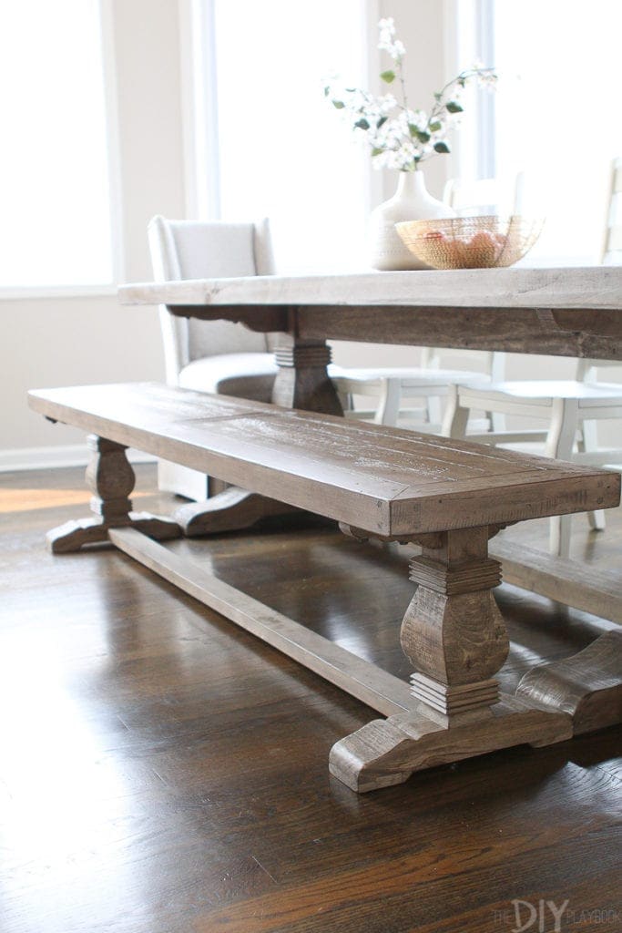 farmhouse dining room table and bench