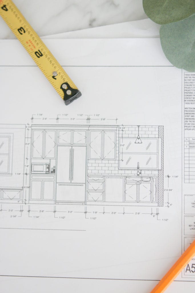 using a floor plan to purchase new kitchen cabinets