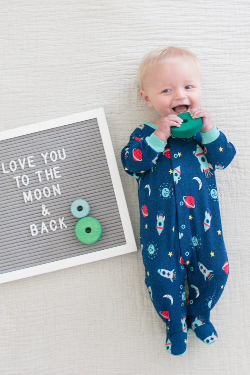 Baby with letterfolk board