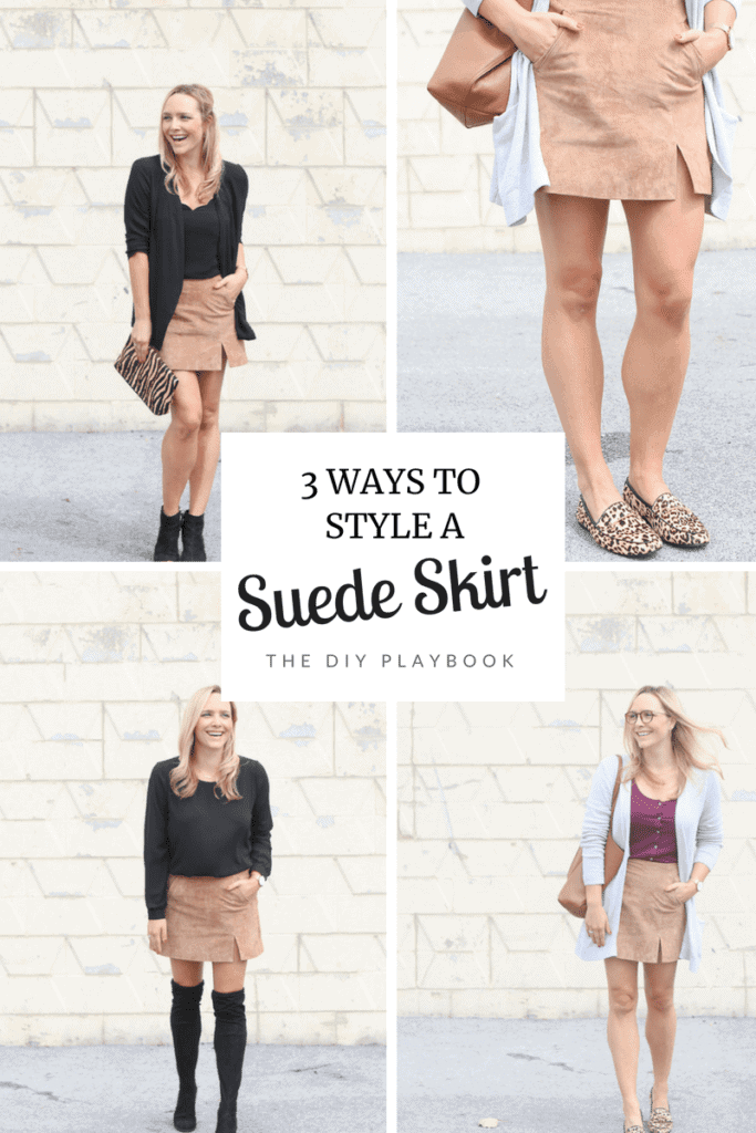 3 ways to style a suede skirt for fall